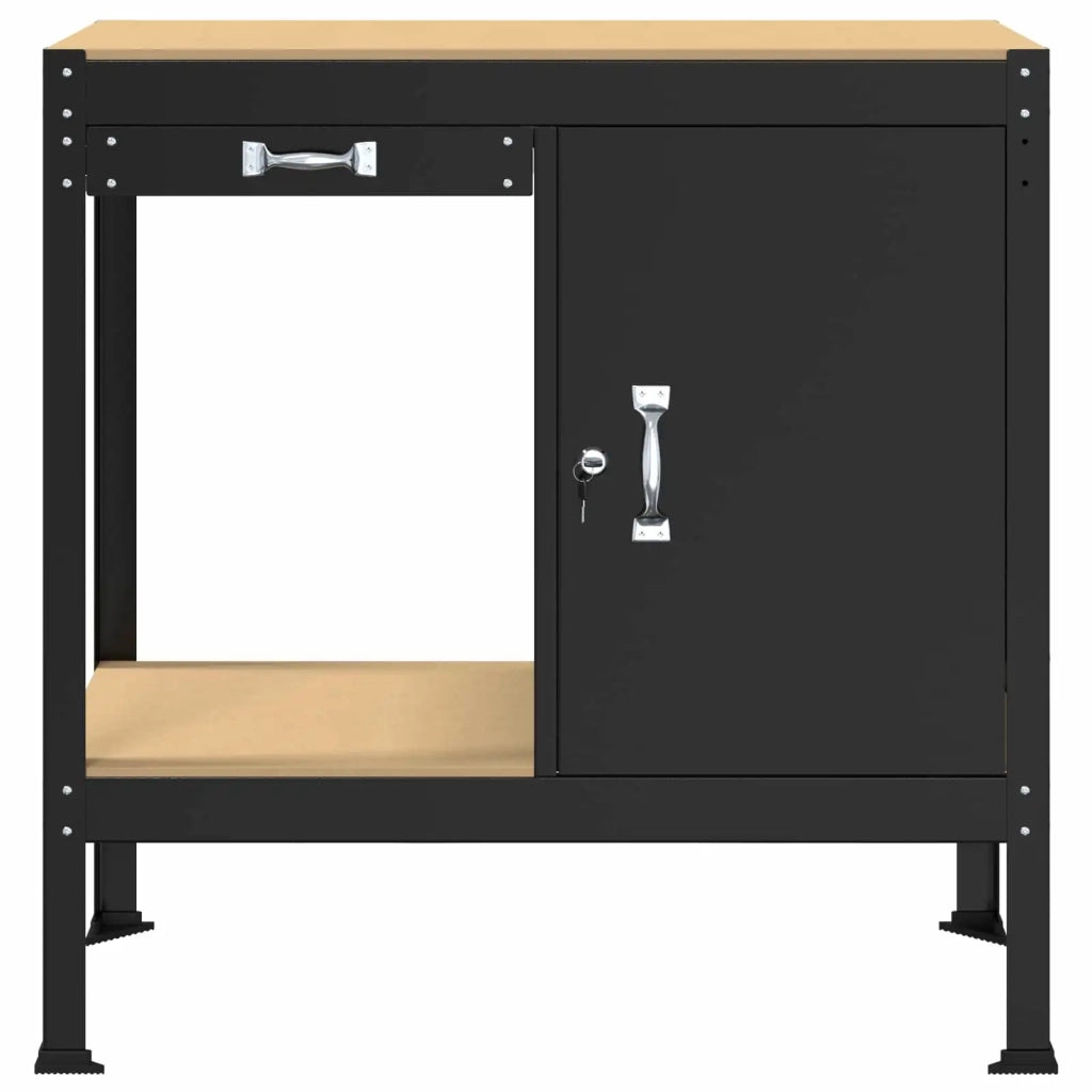 Banco da lavoro con cassetto con blocco Nero 90 x 49 x 91 cm 42020134