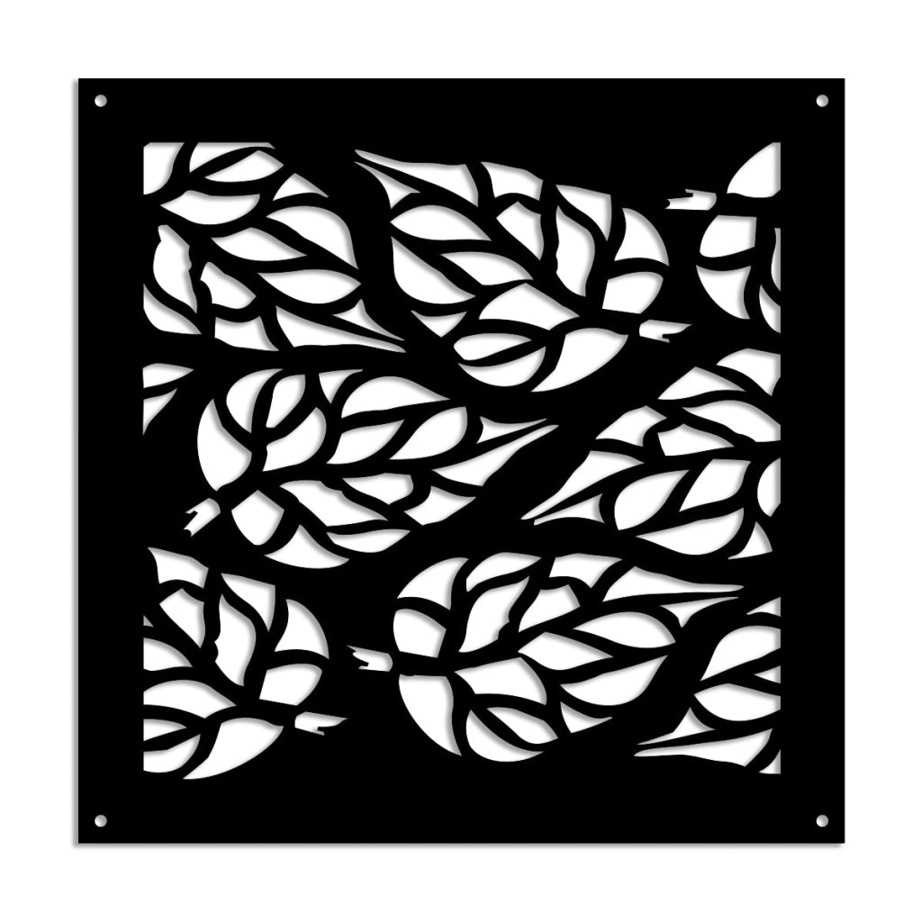 BUTTERLEAF - Pannello in PVC traforato - Parasole Misura: 48x48 cm, Colore: nero