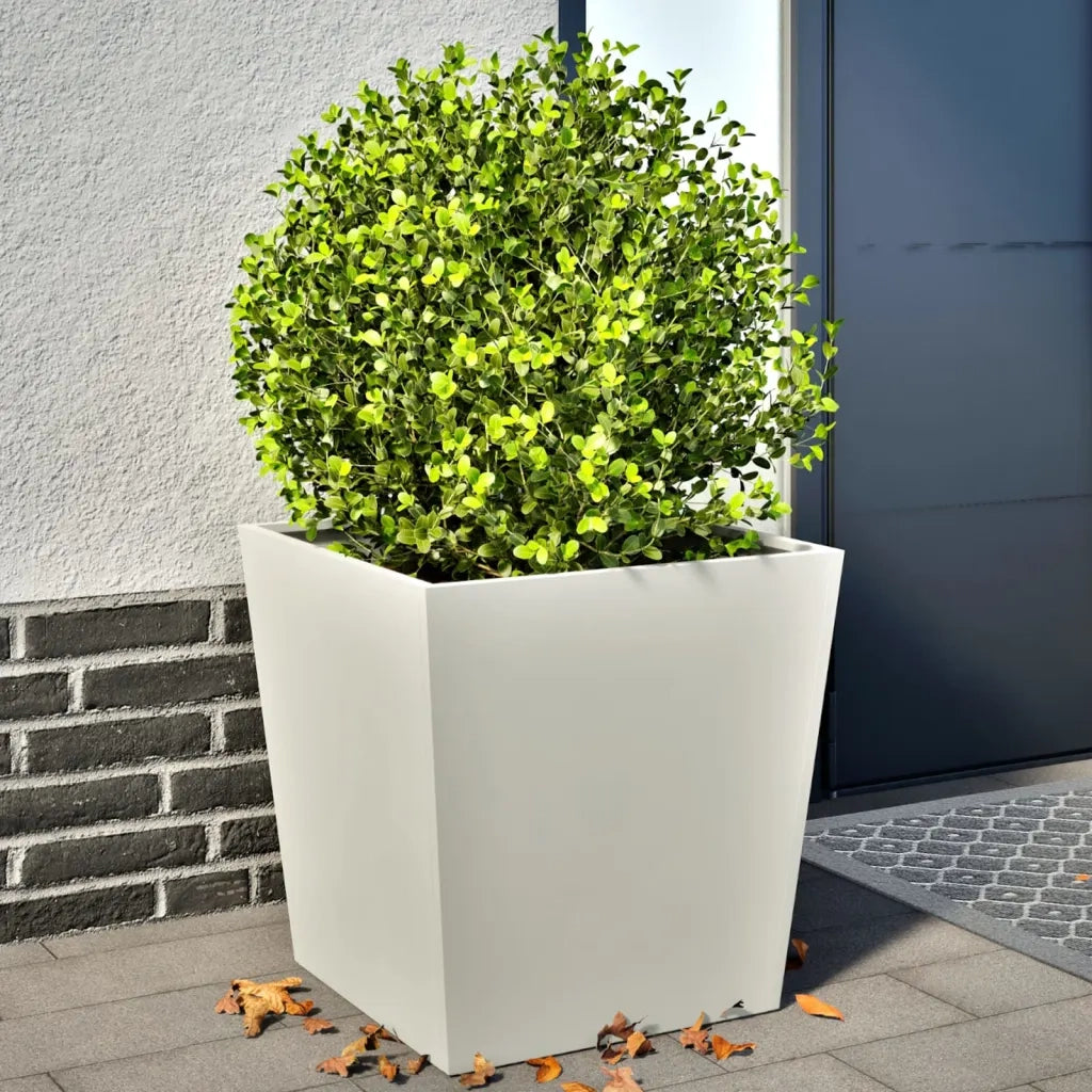 Fioriere da Giardino 2 pz Bianche 50x50x50 cm in Acciaio 851069