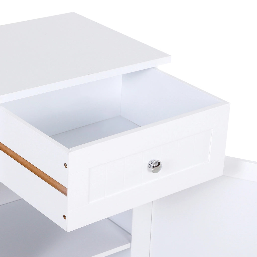 Armadietto Bagno con Cassetto e Ripiano Aggiustabile ¨C Zephmum ¨C 43x34x77 cm Bianco