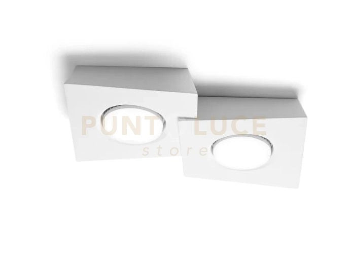 ANCHISE lampada da Soffitto 2 Luce in gesso bianco attacco GX53 L.32X23,5cm
