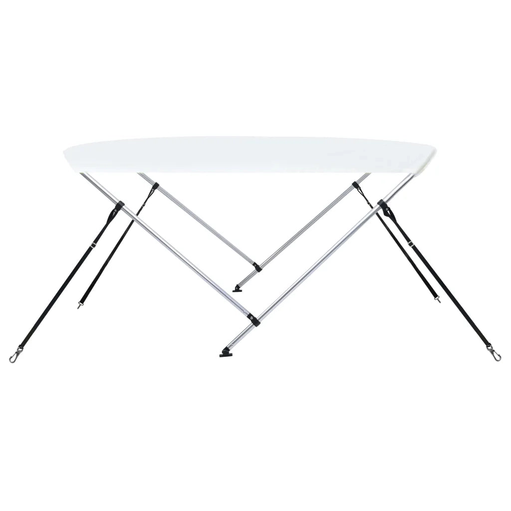 Bimini di Prua con Tendalino a 2 Archi Bianco 180x130x110 cm 93124