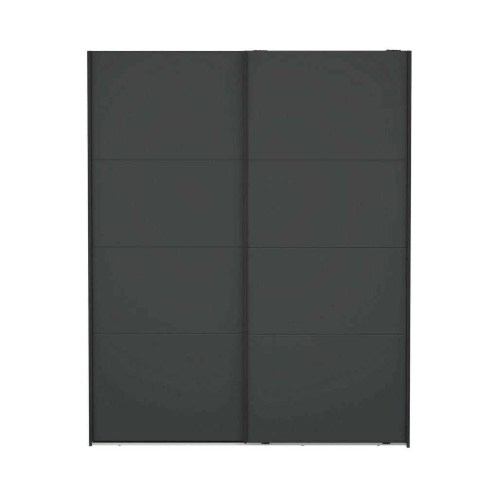 Guardaroba 2 ante\ Gomer, Mobile multifunzionale, Mobiletto scarpiera, Guardaroba porta scarpe, 179x65 h220 cm, Grigio