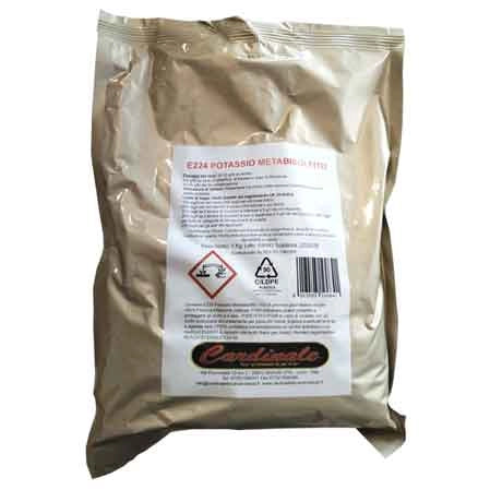 METABISOLFITO DI POTASSIO ADDITIVATO PER MOSTI E VINI 1 kg