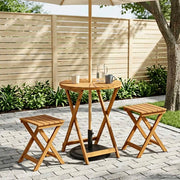 Tavolo da Giardino Pieghevole Naturale Ø60 x 75 cm