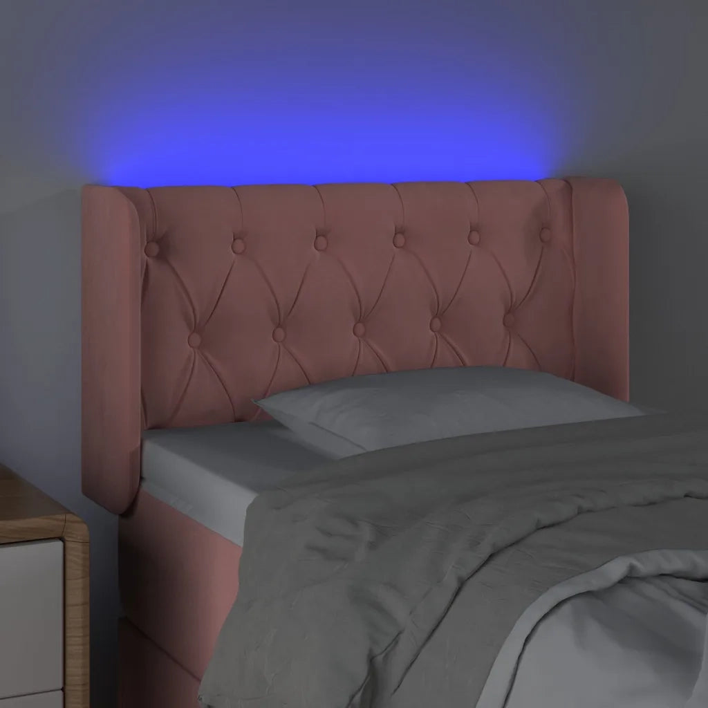 Testiera a LED Rosa 83x16x78/88 cm in Velluto 3123607