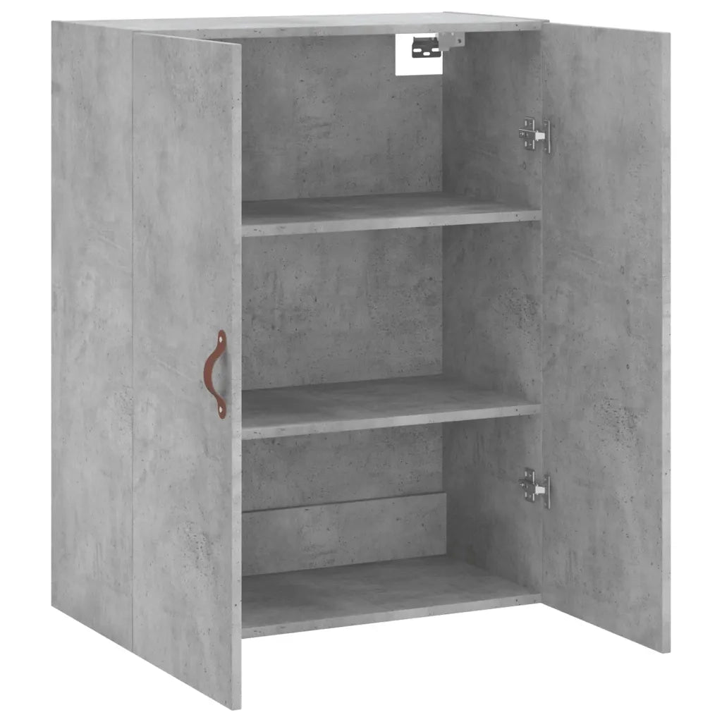 Mobiletto a muro dal design moderno con pratico spazio contenitivo 69,5 x 34 x 90 cm legno composito grigio cemento 02_0048568