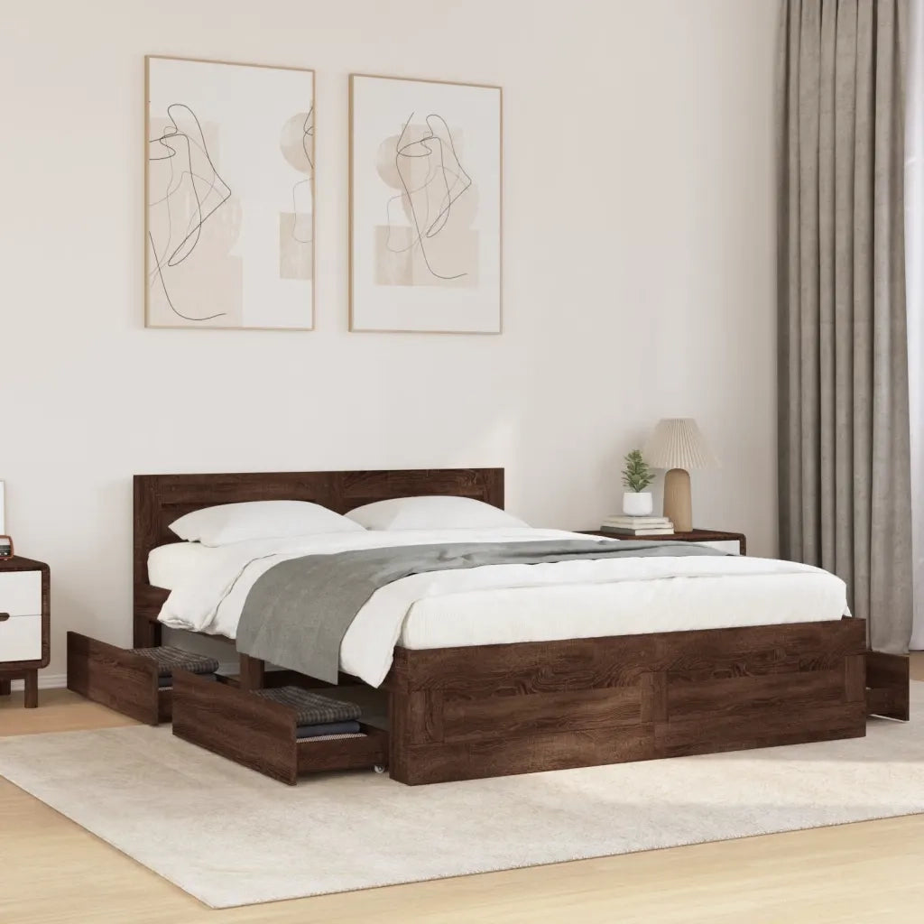 Giroletto Testiera Rovere Marrone 120x190 cm Legno Multistrato 3295610