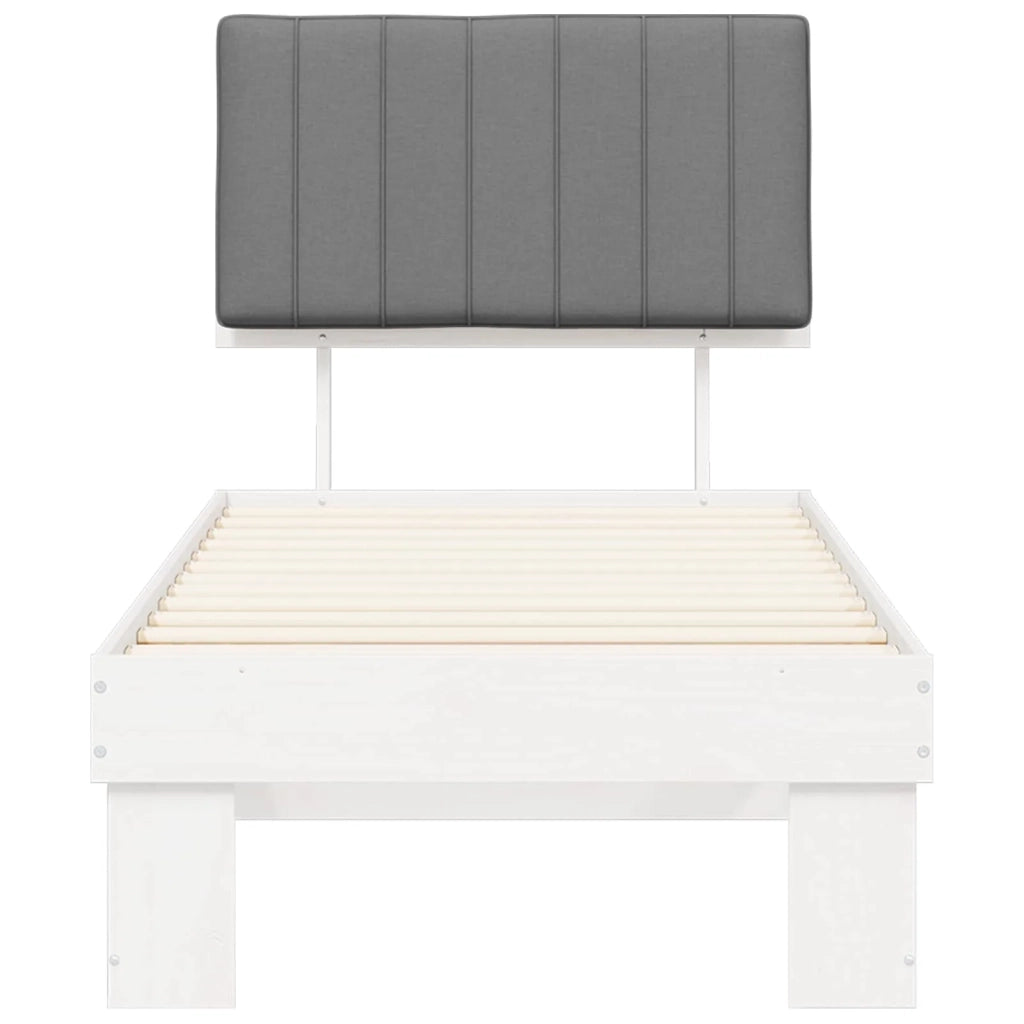 Letto con Testiera Rivestita Grigio chiaro 80 x 200 cm 877523