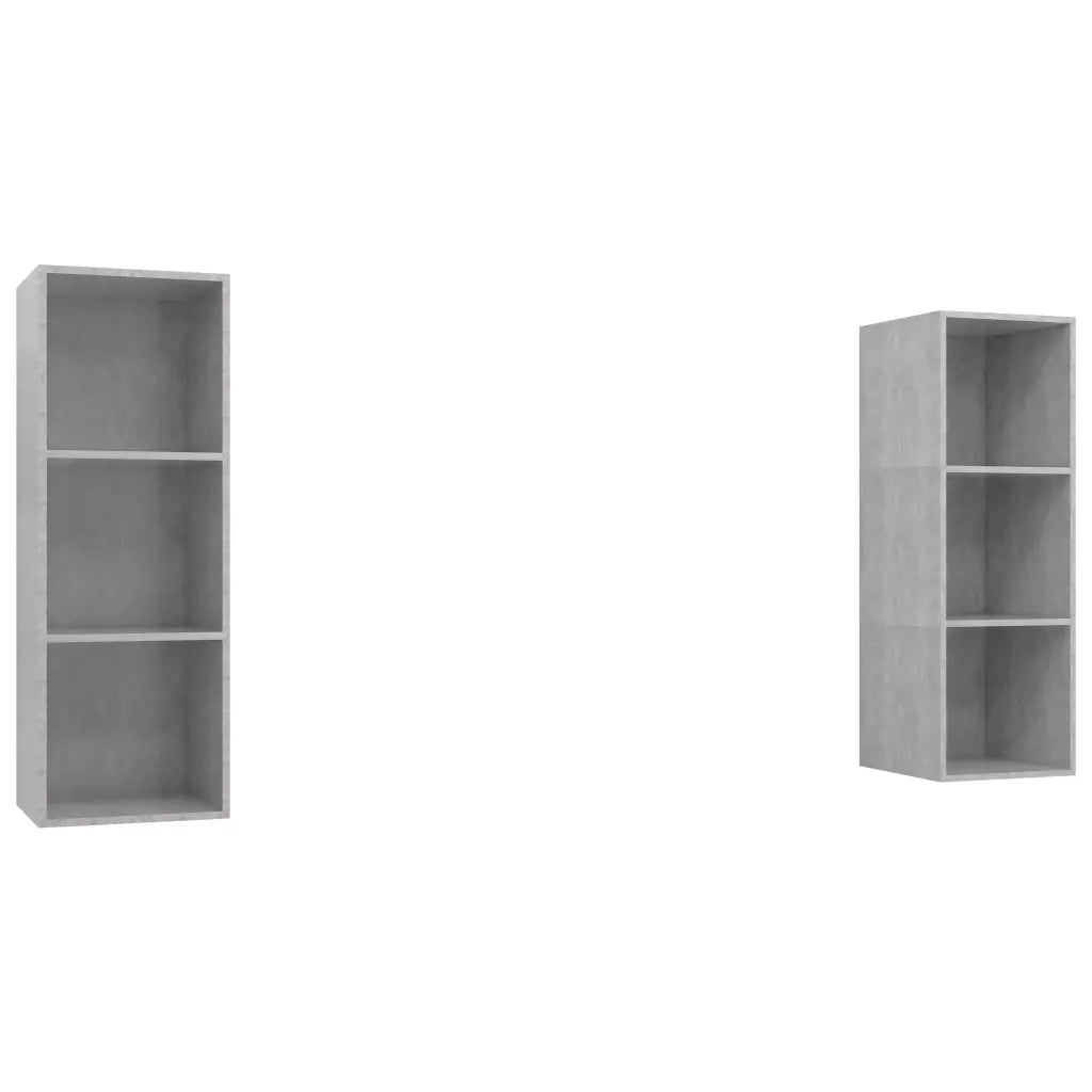 Mobile TV a Parete 2 pz-Set di 2 Mobile TV a Muro Grigio Cemento in Truciolato 644038