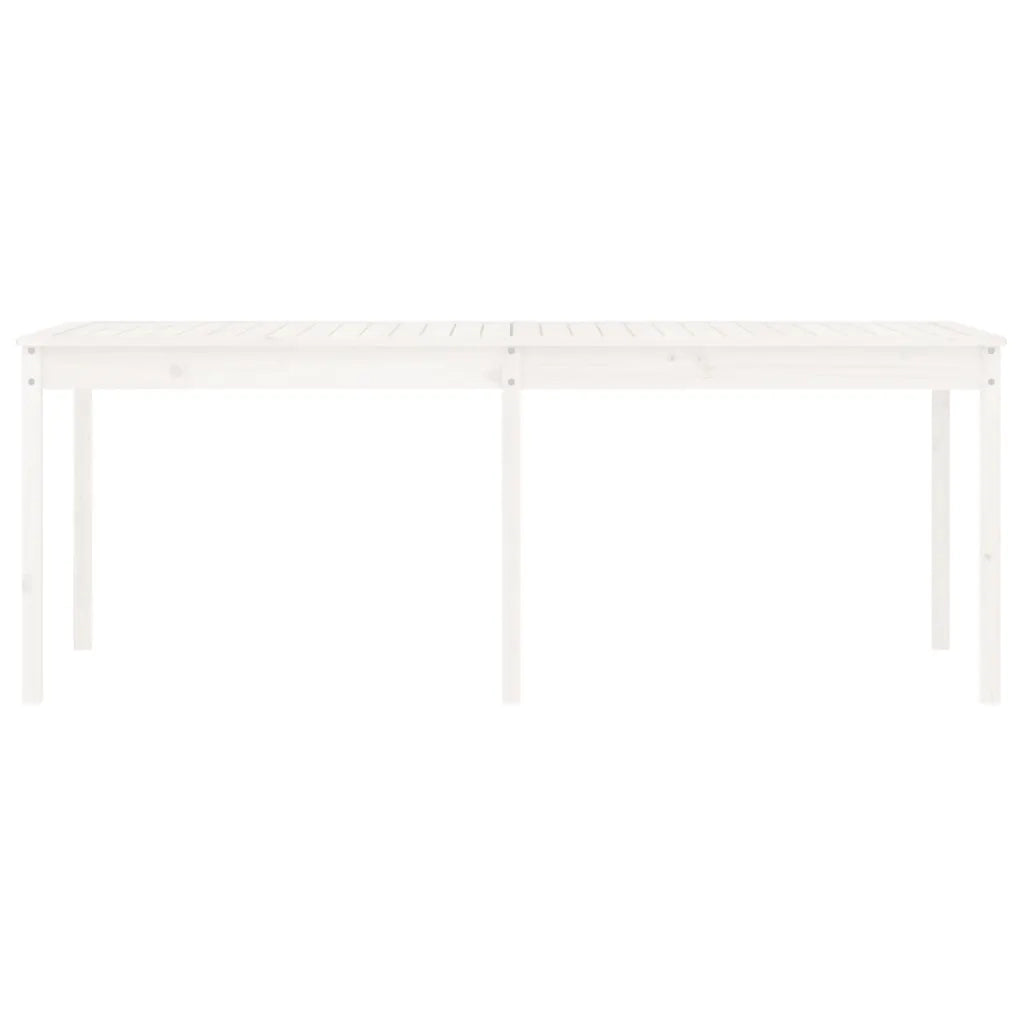 Tavolo da Giardino Bianco 203,5x100x76cm Legno Massello di Pino 823984