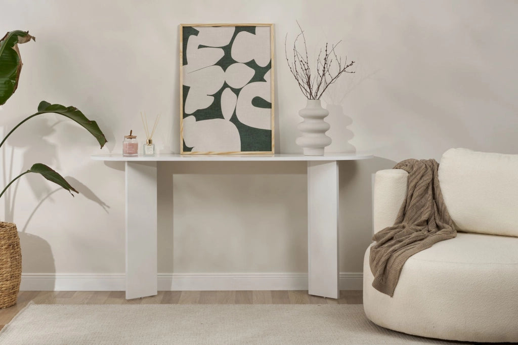 Consolle in legno "Sira" - 150 x 35 x 75 cm - Bianco