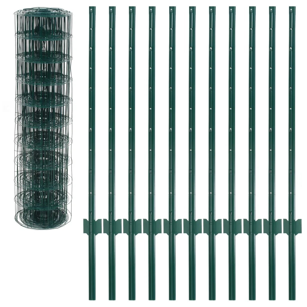 Set Recinzione Euro 20x1 m in Acciaio Verde 142815