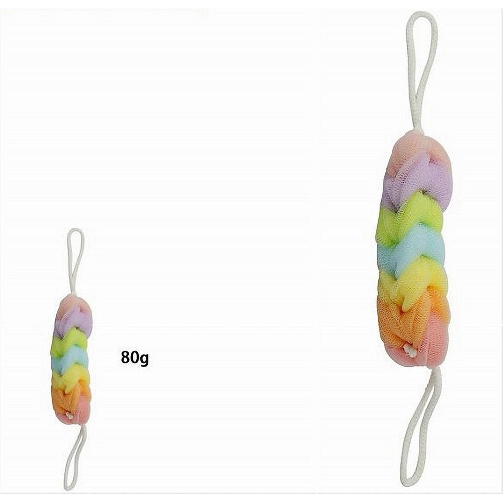 Trade Shop - Fascia Lavaschiena Spugna Rete Esfoliante Bagno Doccia A Treccia Scrubber 79307 -