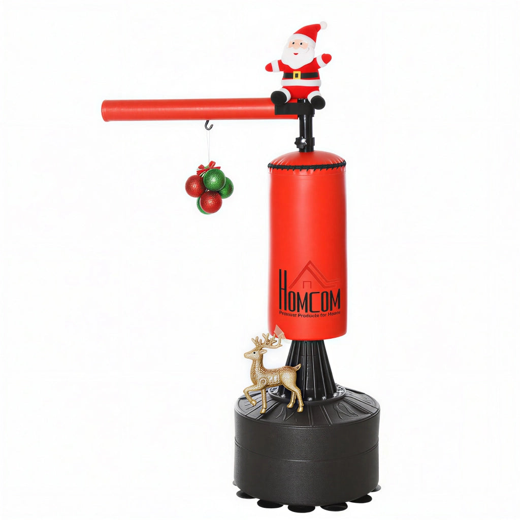Sacco da boxe con piedistallo 3 in 1 ¨C zephmum ¨C 88x48x155-205 cm nero rosso