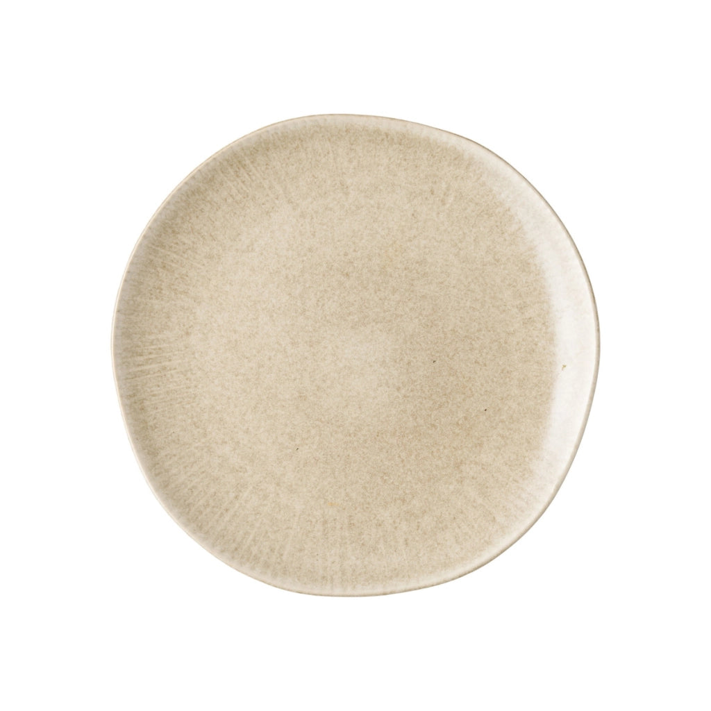 Piatto da pranzo Viola in gres beige ø21 cm — set da 4