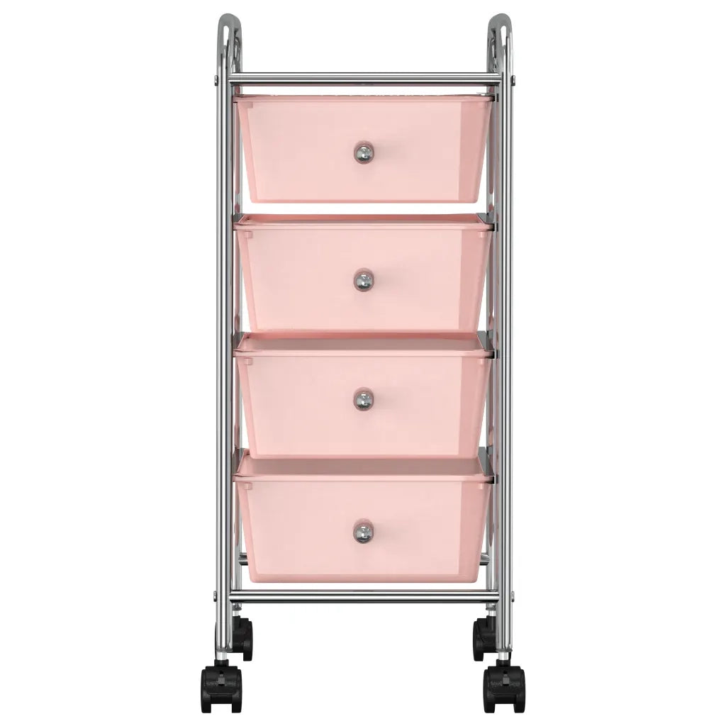 Carrello Portaoggetti Mobile con 4 Cassetti Rosa in Plastica CFW9564200