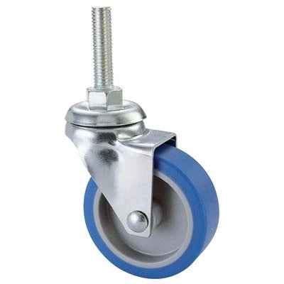 RUOTA A FORCELLA GIREVOLE PERNO FILETTATO 221B AVO - A/ZINCR/GOMMA BLU F.MA 8X30 D.MM 50X18- 4 pezzi