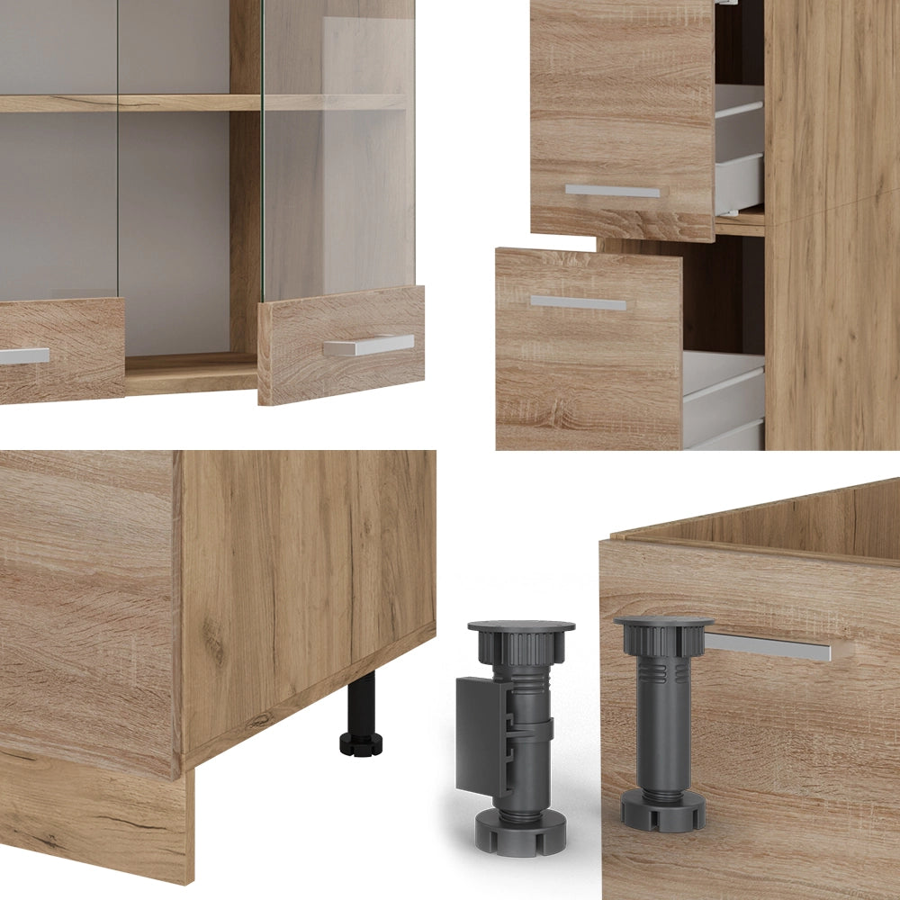 Vicco Cucina componibile Rovere Sonoma/Goldkraft 350 cm senza piano di lavoro