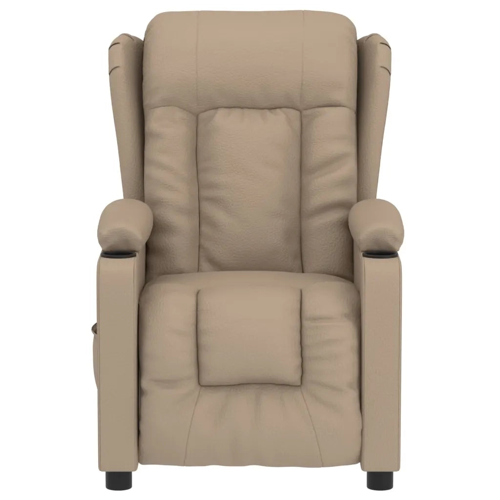 Poltrona Reclinabile Elettrica Cappuccino in Similpelle