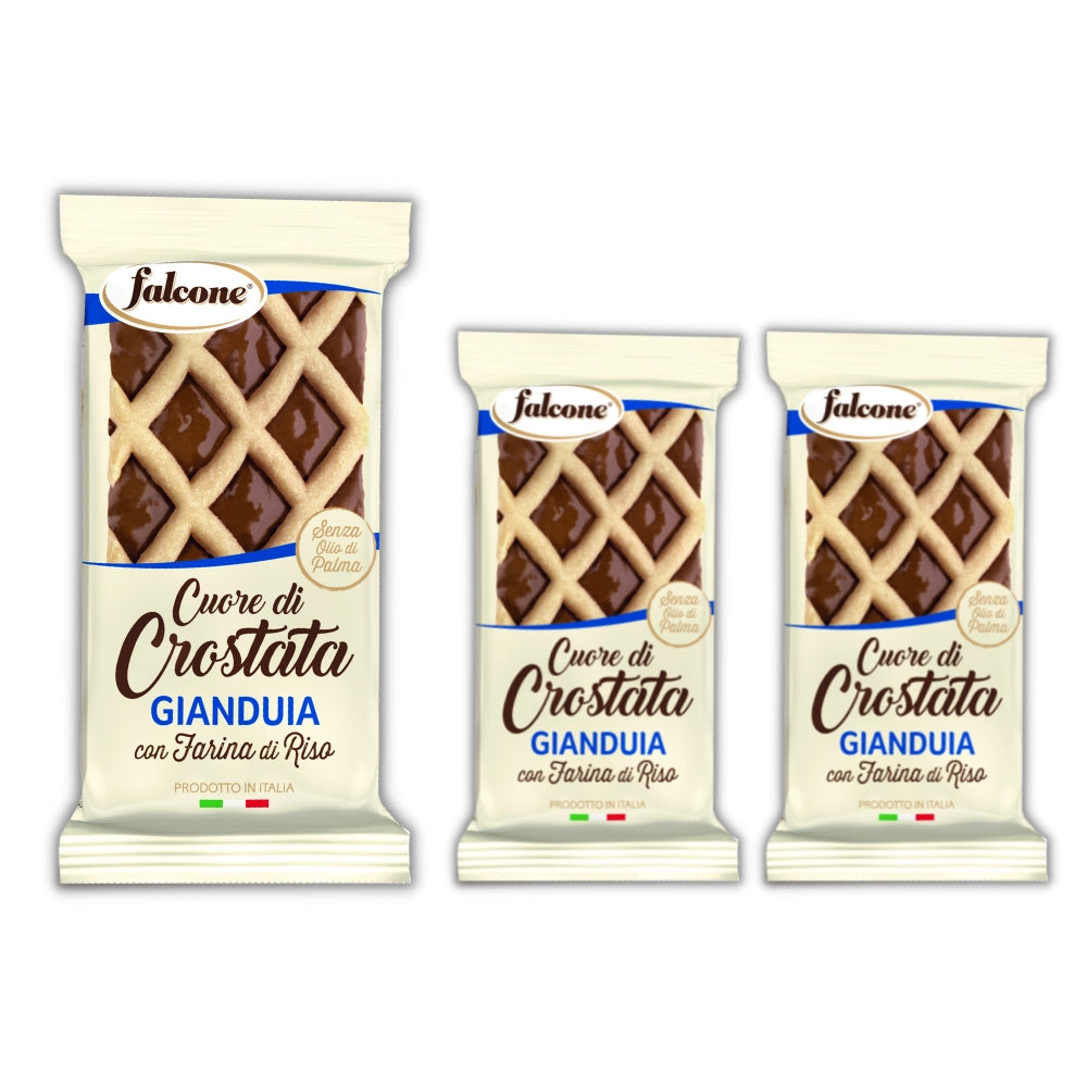 Falcone cuore di crostata crema gianduia 3 confezioni 240 grammi