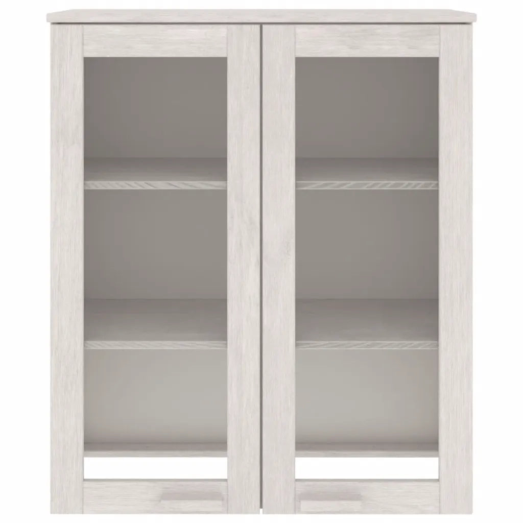 Piano Credenza HAMAR Bianco 85x35x100 cm Legno Massello di Pino
