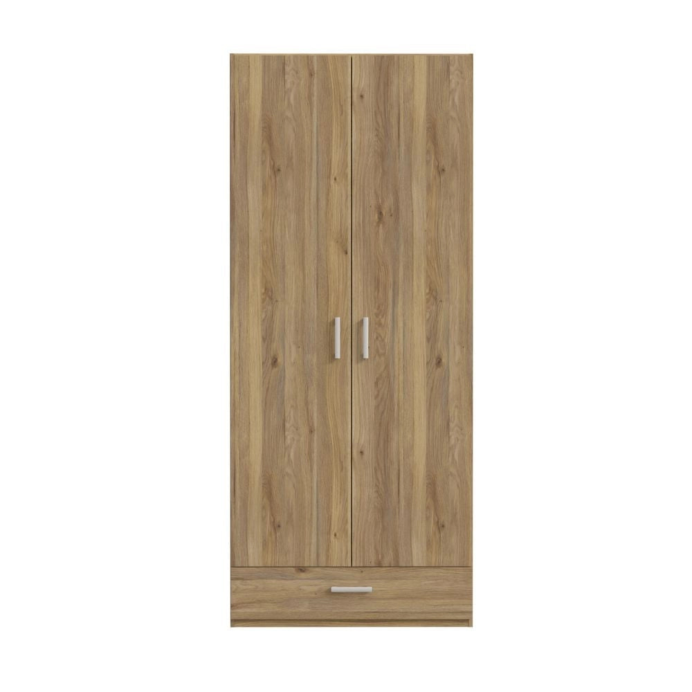 Armadio Arcadia 2 ante e 1 cassetto rovere 89x54x210.5H