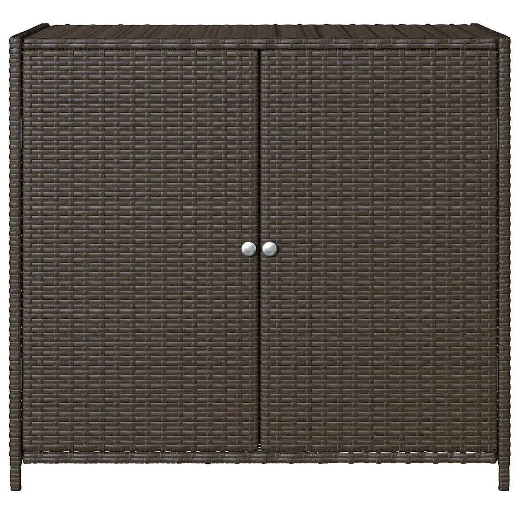 Armadietto Portaoggetti Giardino Marrone 83x45x76 cm Polyrattan 365544
