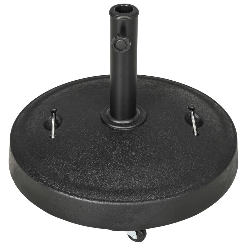 Base per Ombrellone con Rotelle ¨C zephmum ¨C Resina e Acciaio, Nero, ?53x41 cm