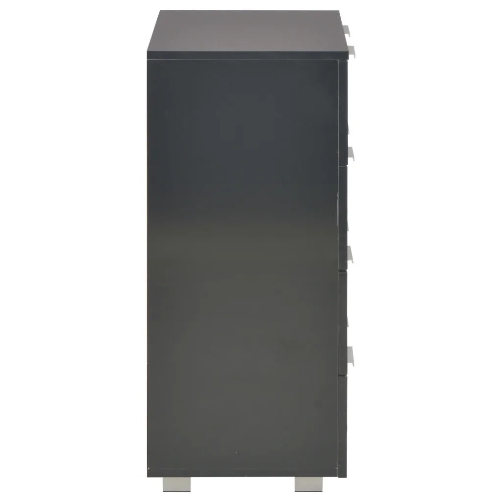 Credenza Nero Lucido 60x35x80 cm in Legno Multistrato 283713