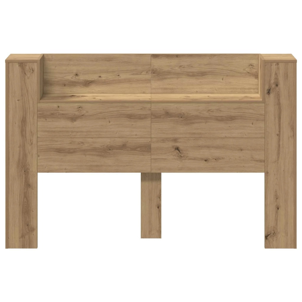 Testiera | Testata con Mobile e LED Rovere Artigianale Legno multistrato