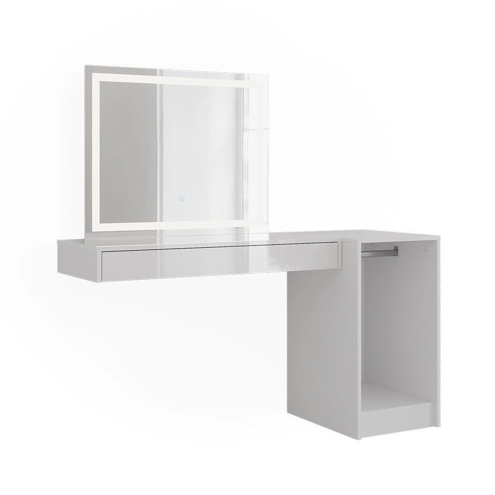 Vicco Tavolo da toeletta Bianco 100 cm 3 parti