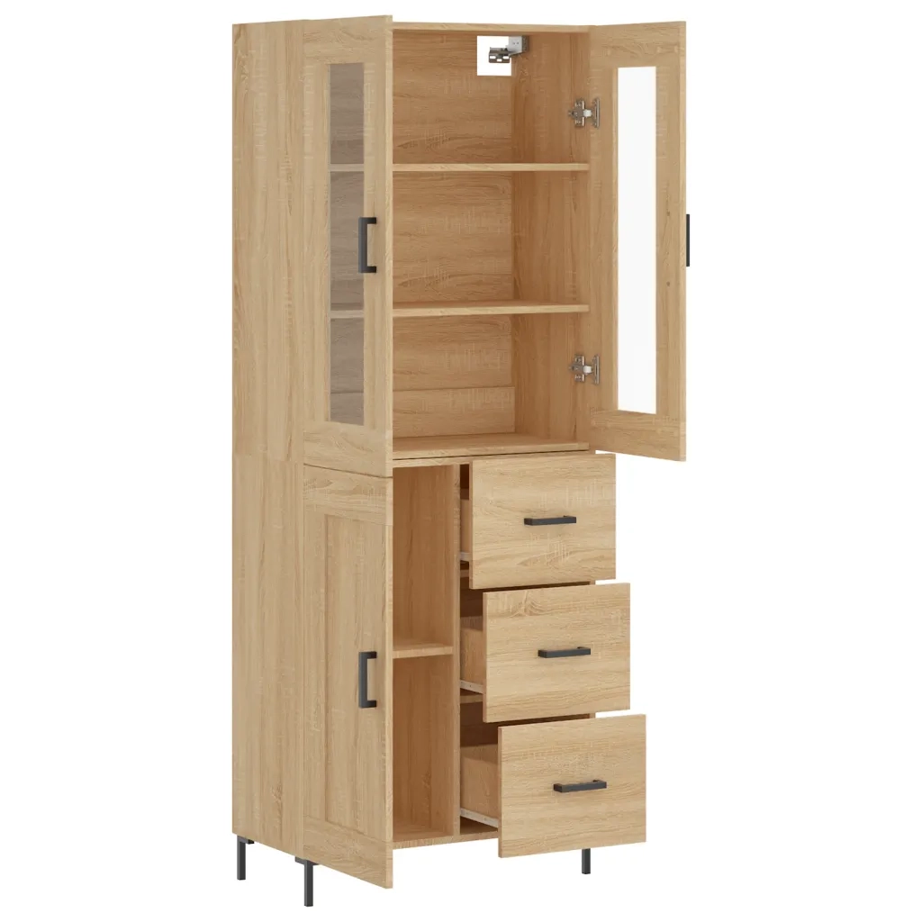 Credenza Rovere Sonoma 69,5x34x180 cm in Legno Multistrato 3198660