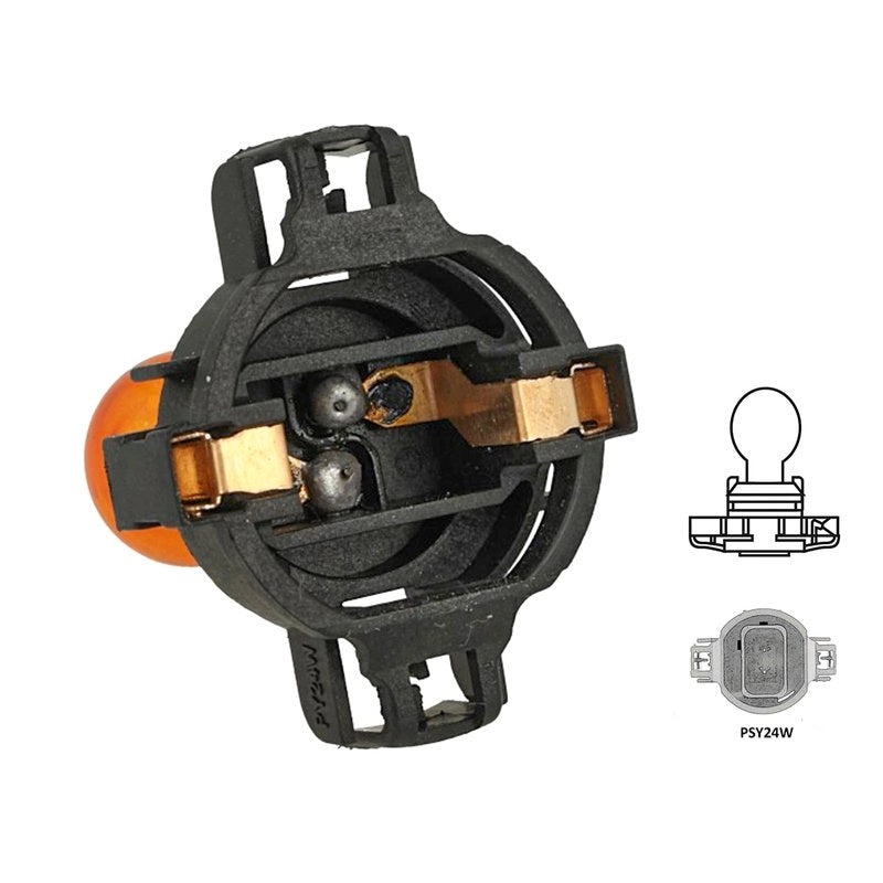 2x Lampada Alogena PY24W 12V 24W Amber Frecce Anteriori Audi BMW Fiat Renault