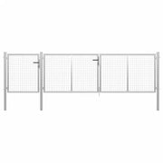 Cancello da Giardino in Acciaio 400x100 cm Argento 144347