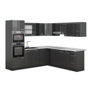 Vicco Cucina angolare completa Antracite lucido/antracite 237 x 247 cm , PL Marmo