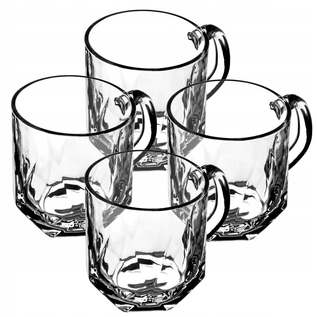 Bicchieri KADAX da 300 ml per caffè, tè e altre bevande, con manico, set da 4