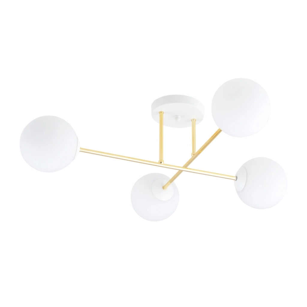 Plafoniera Emibig MAGNUM 4xE14 oro con vetri bianchi