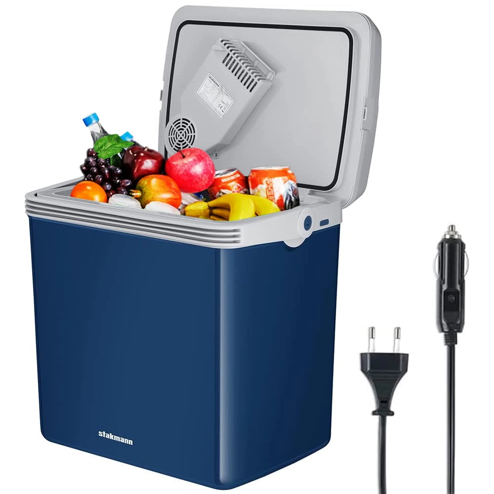 Frigorifero Elettrico Portatile 32 Litri Caldo e Freddo 44x32x44,7 cm Spina 230V e 12V in PP+PU Blu