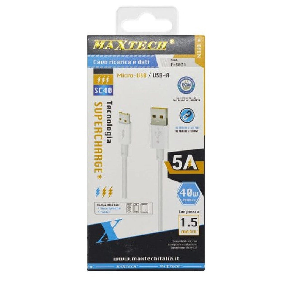 Trade Shop - Cavo Ricarica Rapida Dati Micro Usb / Usb-a 5a Cavetto Smartphone 1.5 Mt F-s031 -