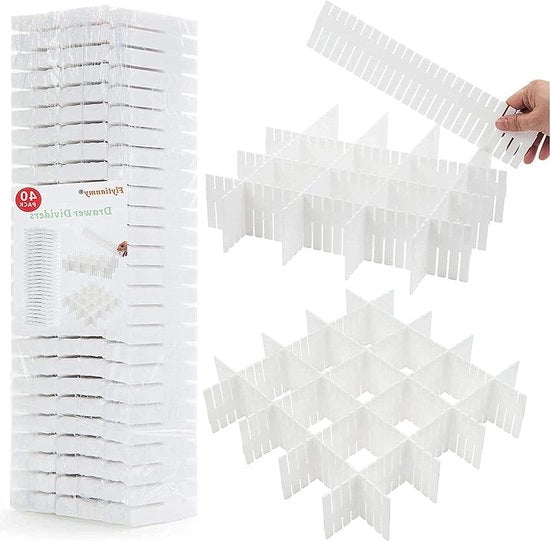 Verdelatori di corrente adattabili - 40 pezzi per calze e mutande - Bianco