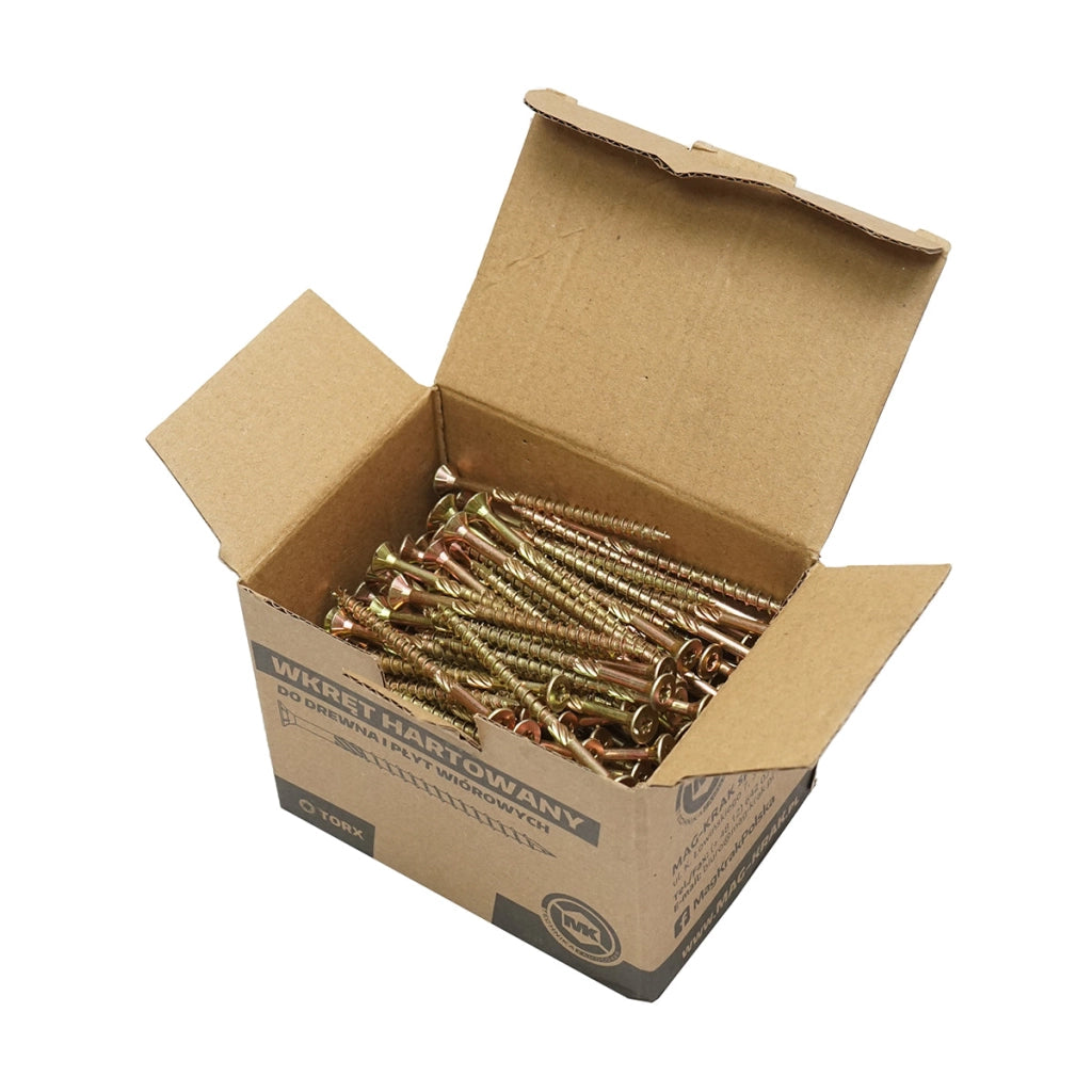 Vite autofilettante per legno a testa svasata 5x80mm tipo torx TX25, 200 pz/scatola