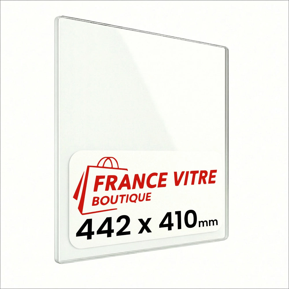 442 x 410 x 4 mm - Vetro per stufa a legna - vetro camino di ricambio - vetro per caminetto resistente al fuoco - France Vitre