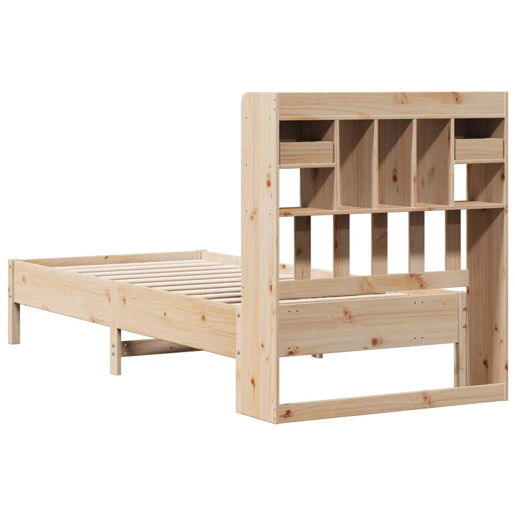Letto Libreria senza Materasso 90x200 cm Legno Massello Pino 3322918