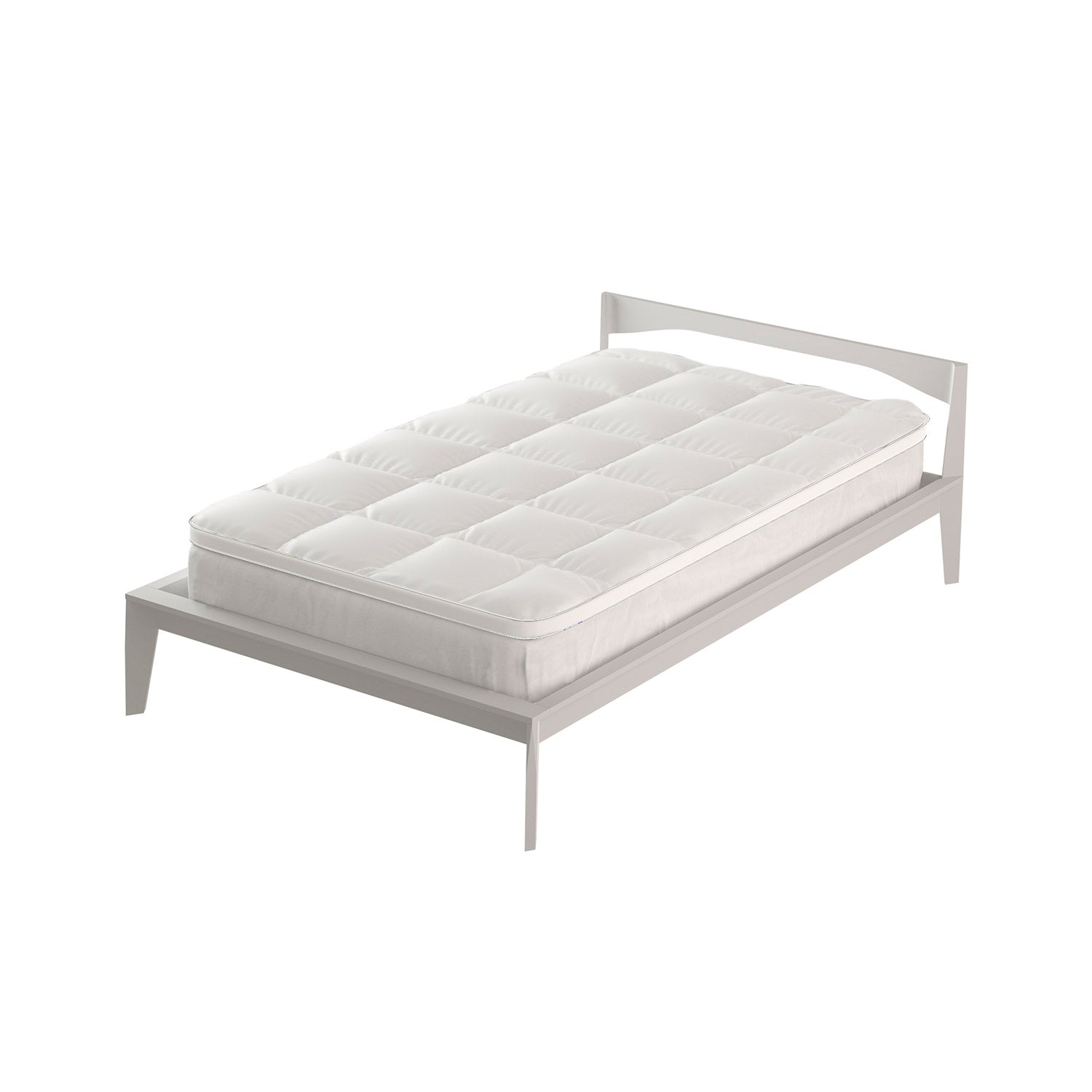 Topper Singolo Trapuntato 800 gr/mq con Fascia Coprimaterasso Morfeo Bianco