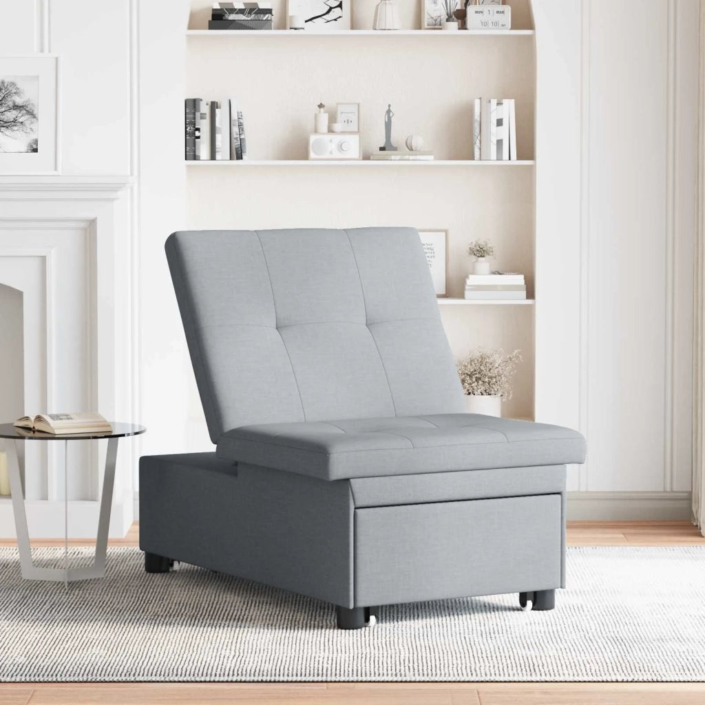 Divano Letto Estraibile Grigio chiaro 194 x 50 x 82 cm Tessuto 42008582