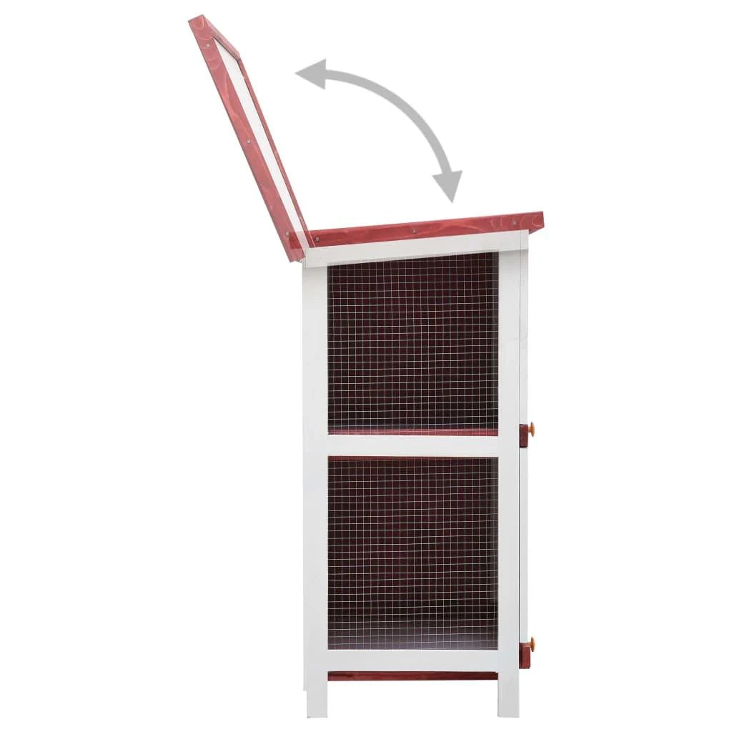 Contenitori da esterno con 4 ante 90 x 45 x 90 cm legno rosso 02_0000594