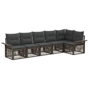 Set Divano da Giardino 6 pcs Grigio polyrattan 3434834