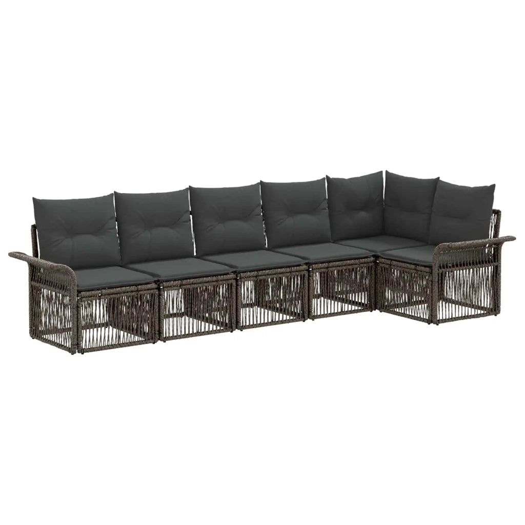 Set Divano da Giardino 6 pcs Grigio polyrattan 3434834
