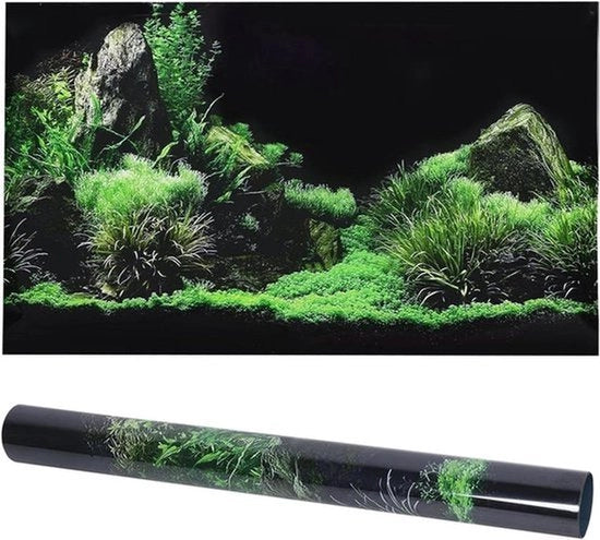 Pannello posteriore per acquario - Schermo di fondo per alghe - Miglioramento - Nero - per acquario - Senza colla - Adatto per acquari - Lotta alle alghe